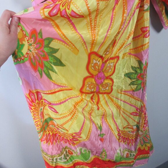 Farm Rio Beach Toucans Scarf Midi Dress S Multicolor 100% Viscose Bohemian 408 - Picture 10 of 16